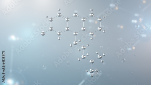 chlorpromazine molecular structure, 3d model molecule, phenothiazines, structural chemical formula view from a microscope