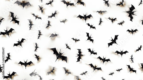  a group of bats flying through the air on a white background.  generative ai © Nadia