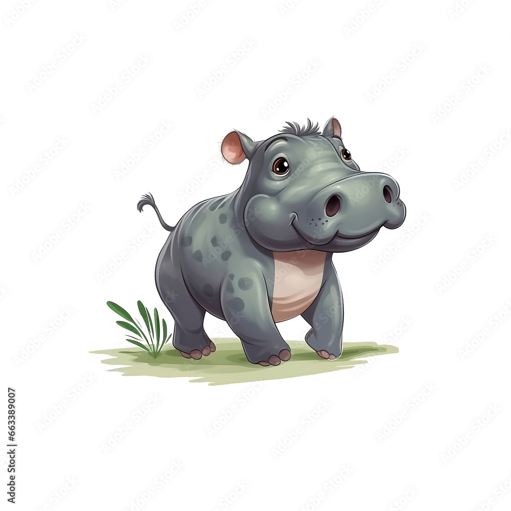 hippopotamus cartoon isolated on white hippopotamus cartoon isolated on white