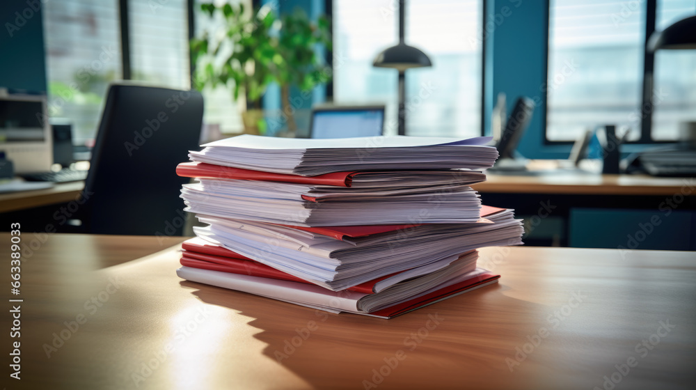 Stack of documents on the office desk. Stack of documents on the office desk.