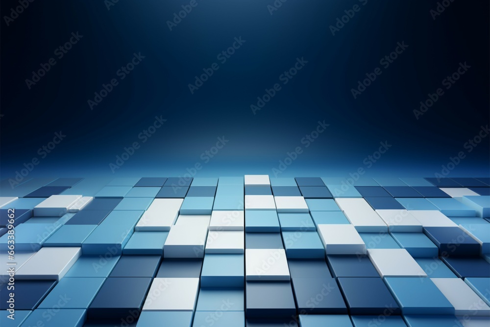 Squares create a dynamic abstract backdrop in white and dark blue Squares create a dynamic abstract backdrop in white and dark blue