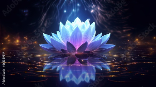 Magical lotus flower on the...