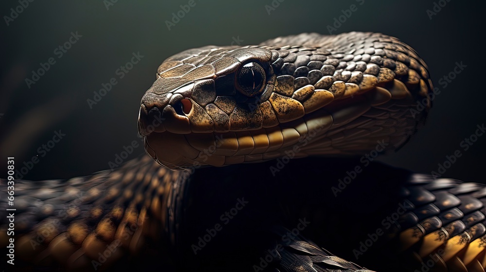 Fototapeta premium Poisonous Egyptian cobra. Generation AI