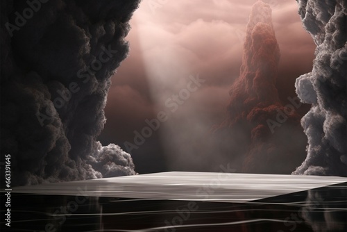 Fototapeta Naklejka Na Ścianę i Meble -  Surreal 3D abstraction, a fantasy landscape in stunning digital rendering