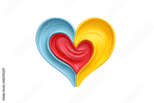 Happy Valentine s Day  icon with shape plasticine effect. Y2K  colorful heart design for greeting cards  posters  banners  flyers  invitations to parties  and social media templates. Generative AI.