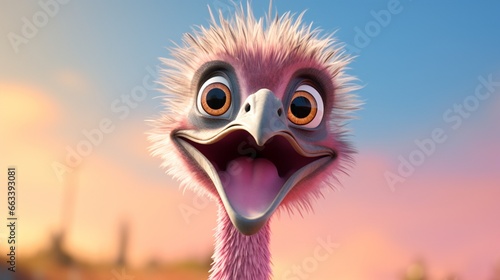 portrait of an ostrich 
