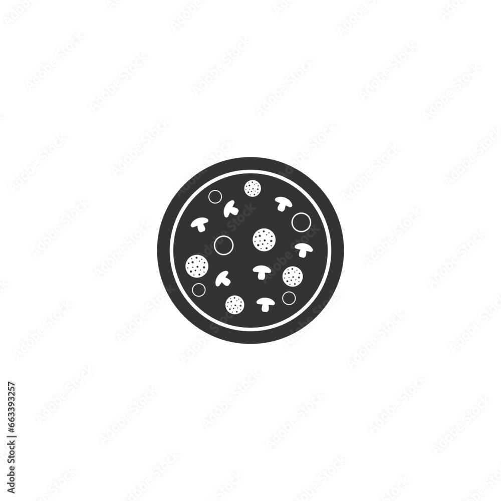 Pizza with mushroom icon modern vector style Pizza with mushroom icon modern vector style