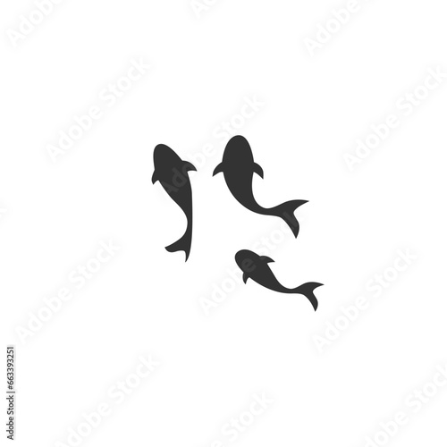 PISCES KOI FISH flat style icon. Vector sign