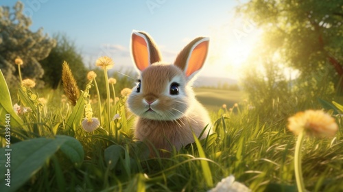 easter bunny in grass 