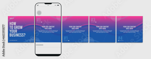 Set of Linkedin Carousel Post, editable social media Instagram carousel post, modern and creative business carousel post template, eps 10.