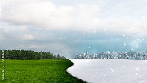 Jahreszeitenwechsel von Sommer zu Winter