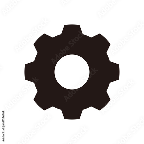 黒い歯車のシルエットアイコン - ギア･設定のマークのイメージ素材