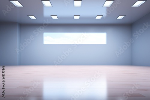 Virtual 3D space Empty room bathed in soothing top light