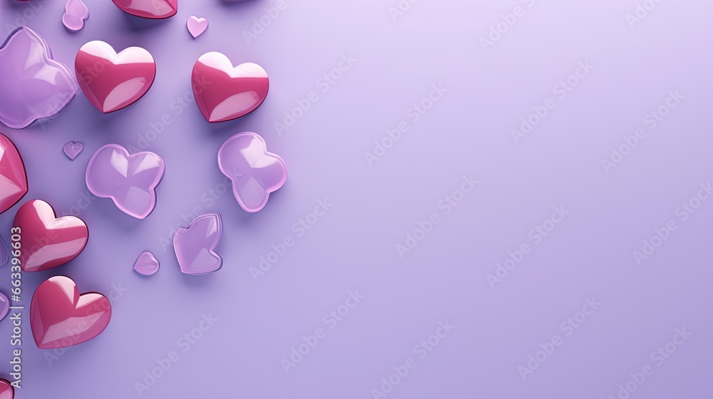 a bunch of pink hearts floating on a purple surface with a purple background. generative ai a bunch of pink hearts floating on a purple surface with a purple background. generative ai