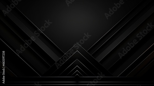 Black geomtric background. Wallpaper with blank space for adding text or logo design. Ai Generative photo