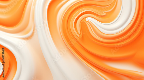 orange and white background with awhite swirlin the photo