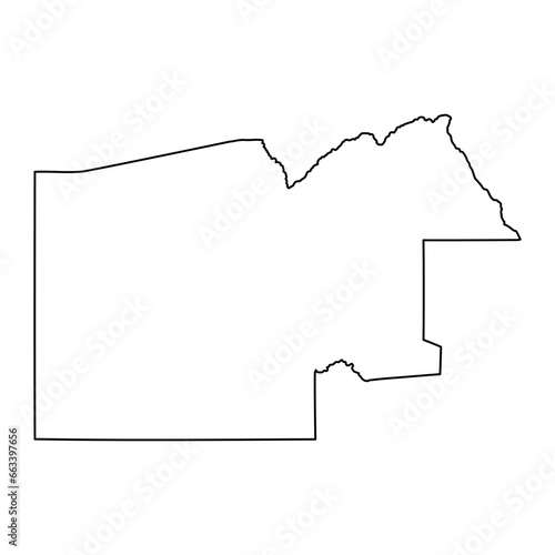 North West district map, administrative division of Botswana.