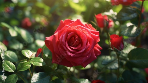 red rose in garden..Generative ai