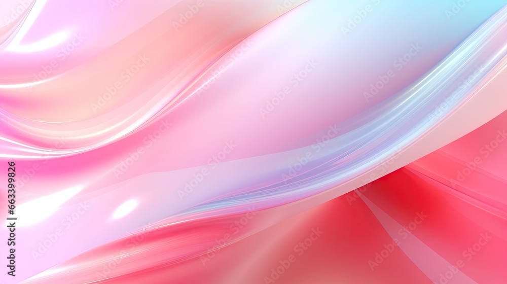 Fototapeta premium a pink and blue abstract background with wavy lines on it. generative ai