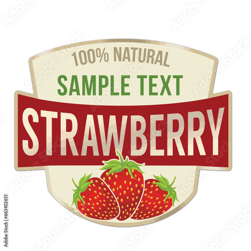 Strawberry label or sticker