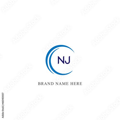 NJ logo. N J design. White NJ letter. NJ  N J letter logo design. Initial letter NJ linked circle uppercase monogram logo. N J letter logo vector design. 