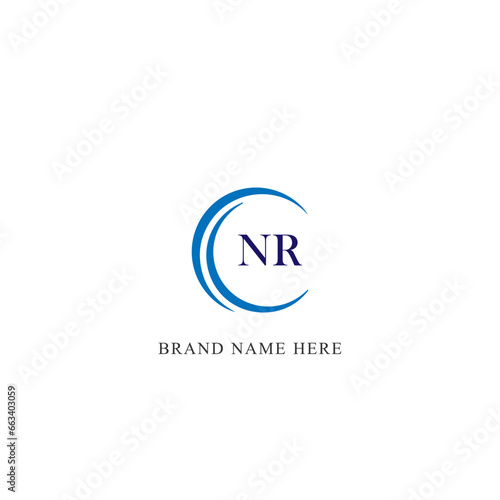 NR logo. N R design. White NR letter. NR  N R letter logo design. Initial letter NR linked circle uppercase monogram logo. N R letter logo vector design. 