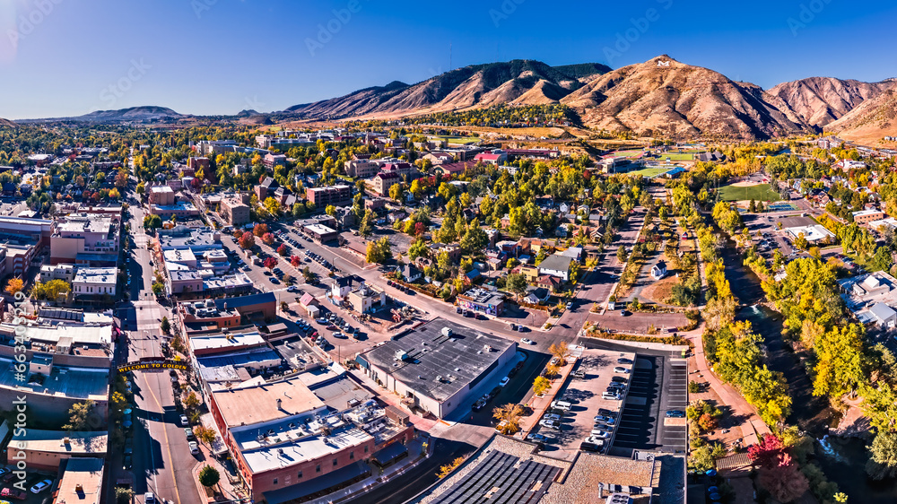 Obraz premium 16x9 Panorama of Golden Colorado from drone