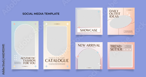 social media template banner blog fashion sale promotion. fully editable instagram and facebook square post frame puzzle organic sale poster. brown beige vector background