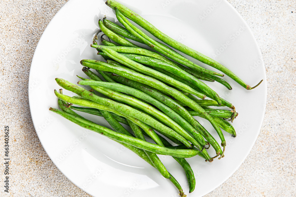 green bean fresh raw bean pod healthy eating cooking meal food snack on the table copy space food background rustic top view green bean fresh raw bean pod healthy eating cooking meal food snack on the table copy space food background rustic top view