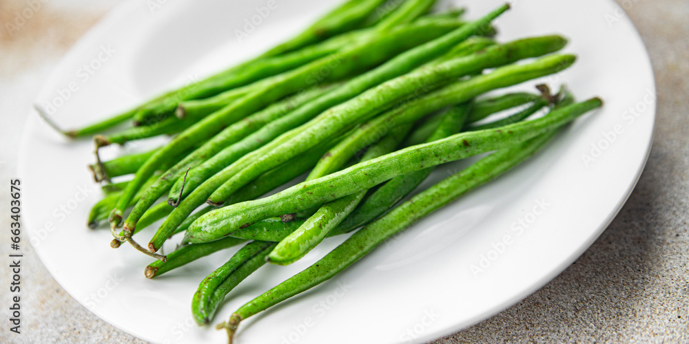 green bean fresh raw bean pod healthy eating cooking meal food snack on the table copy space food background rustic top view green bean fresh raw bean pod healthy eating cooking meal food snack on the table copy space food background rustic top view