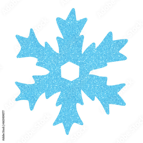 Blue Glitter Snowflake Decor