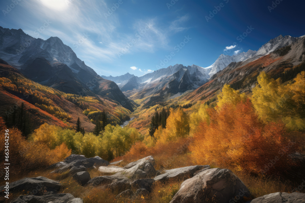 Autumn in the mountains - Generative AI	