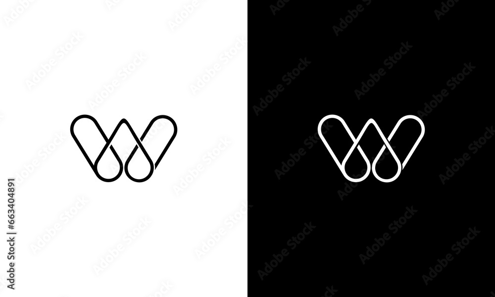 collection of initials aw or aw logo design vector - obrazy, fototapety, plakaty 