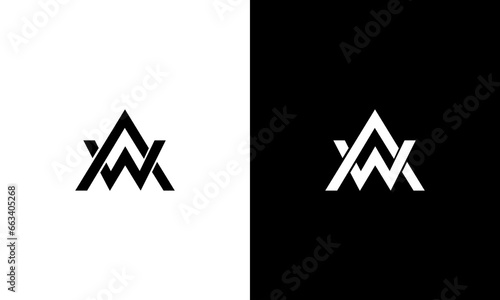 collection of initials aw or aw logo design vector
