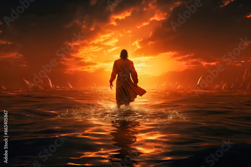 Man walking on water