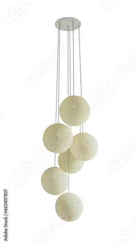 Cutout of an isolated  large, decorative hanging ball lights  with the transparent png