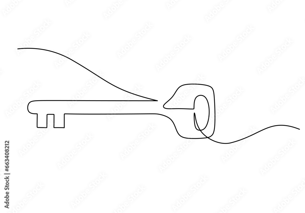 Obraz premium Key continuous one line drawing