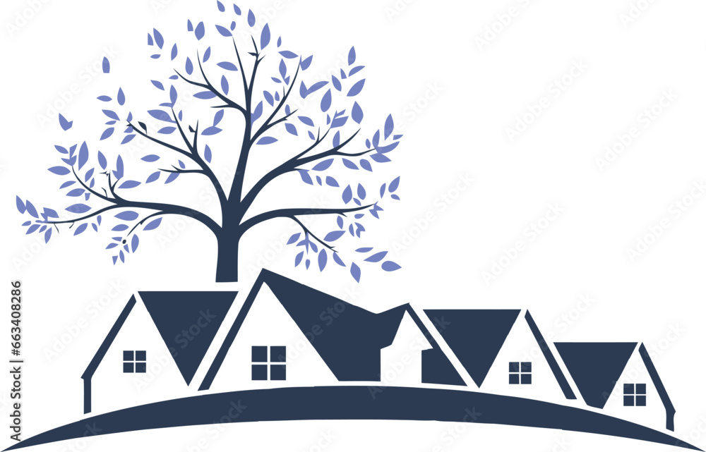 House with tree logo