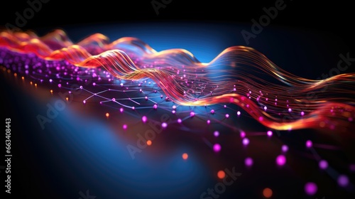 Ultra-thin strands transport light waves for telecommunications, offering efficient data connectivity.