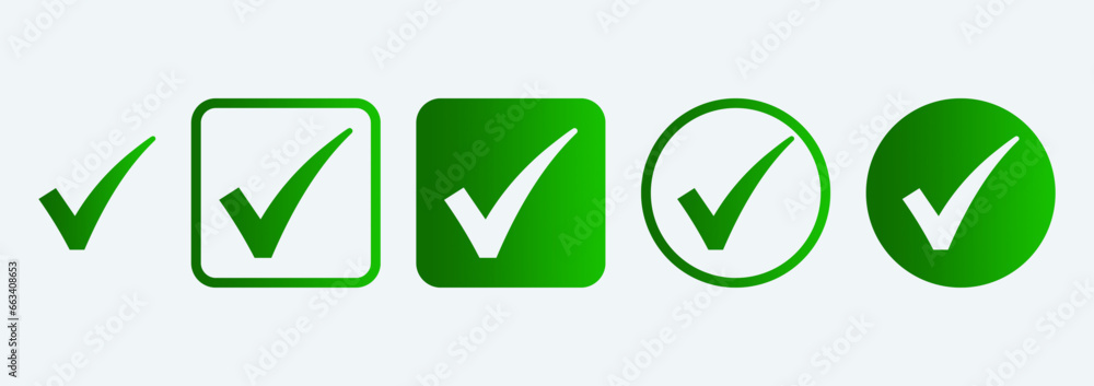 Green check mark icon. Check mark vector icon. Check Mark Illustration. green check mark. Correct vote choice isolated symbol. Green check mark icon. Check mark vector icon. Check Mark Illustration. green check mark. Correct vote choice isolated symbol.