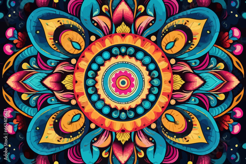 Mandala designs quirky doodle pattern, wallpaper, background, cartoon, vector, whimsical Illustration