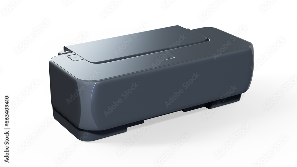 Modern black multifunction printer 3D rendering