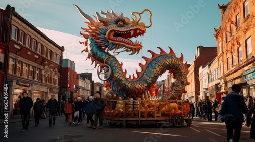 Chinese Dragon under a bright sky. © MdDin