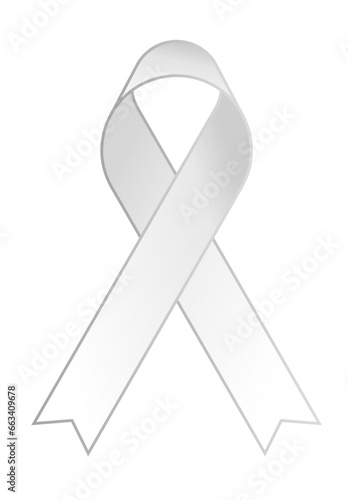 White ribbon awareness lung Cancer, November month 2023. vector & transparent png