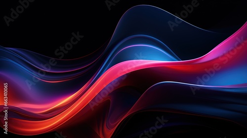  an abstract background with a wavy design in blue, pink and red. generative ai