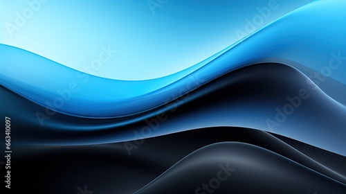  a blue and black abstract background with waves and waves on it. generative ai