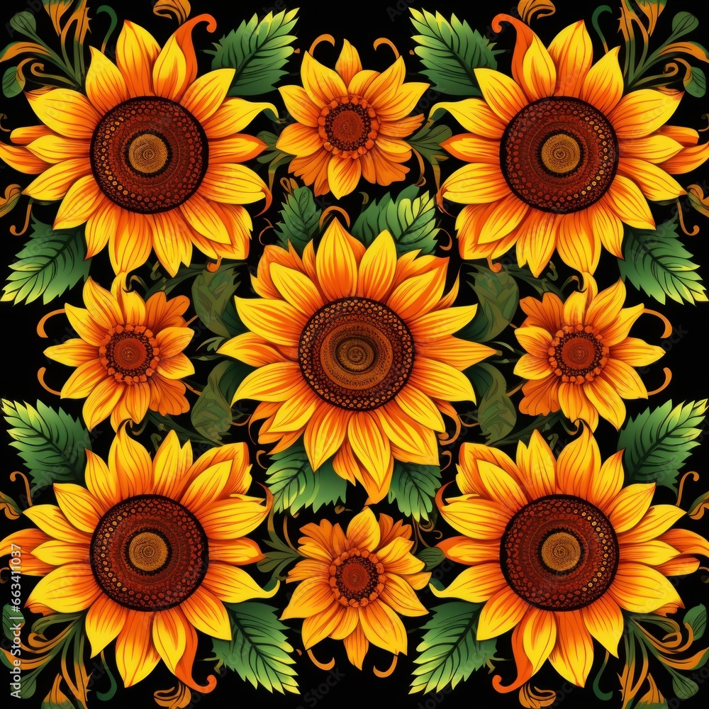 Sunflower flower pattern image design. Sunflower flower pattern image design.
