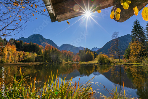 Oberstdorf - Moorweiher - Herbst - Allgäu - Sonne photo