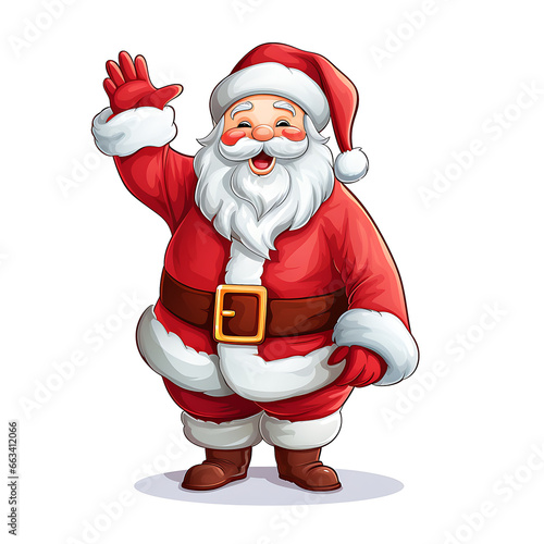 Wallpaper Mural Cartoon funny Santa waving hand isolated on a white background.  Torontodigital.ca