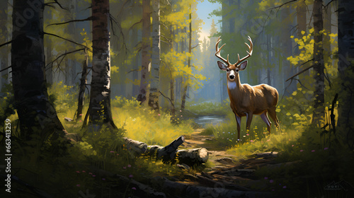 deer in the woods